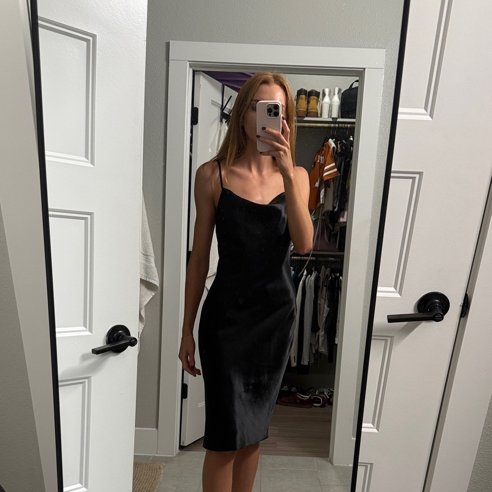 Altar'd State Sleek Black Midi Dress